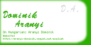 dominik aranyi business card